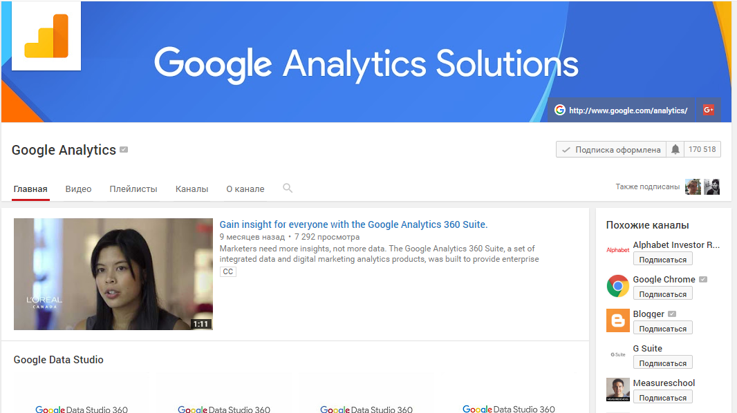 Google Analytics YouTube