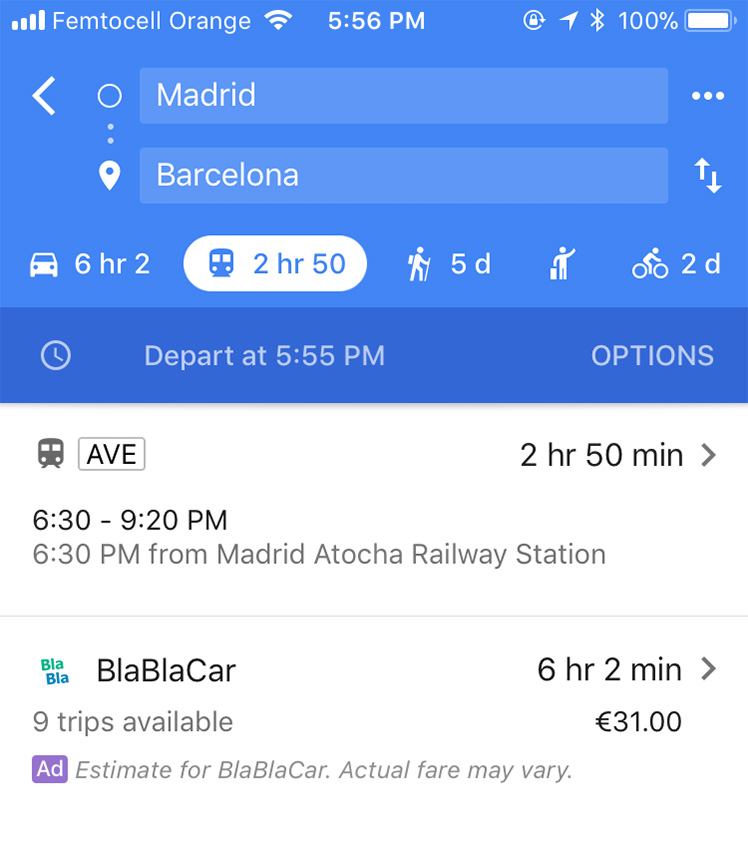 BlaBlaCar интегрировался с картами Google