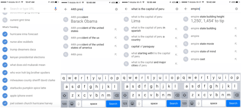 В iOS приложении Google появились запросы и мгновенные ответы