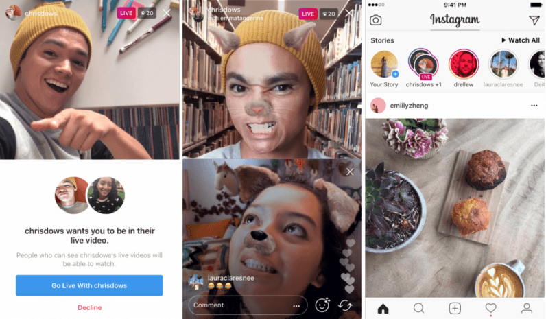 В Instagram можно приглашать друзей в свои прямые трансляции